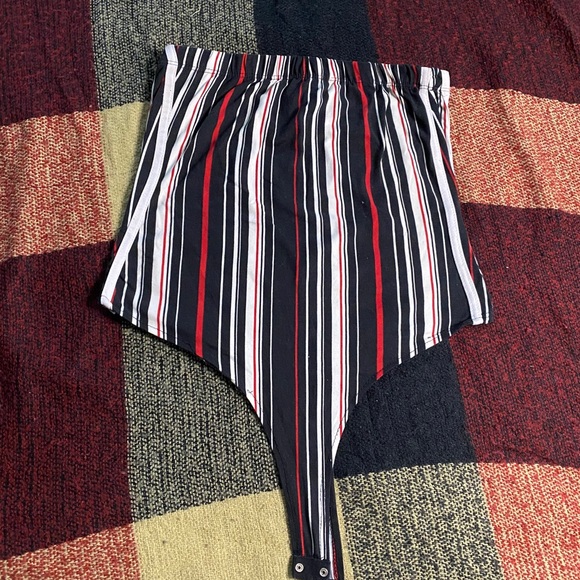 Stripped Bandeau Bodysuit - Picture 2 of 2